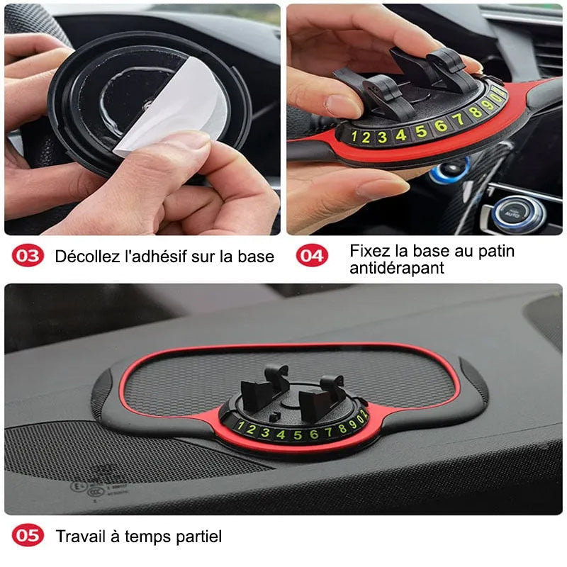 Tapis de caoutchouc antidérapant de voiture Tableau de bord Montez le  support de téléphone portable Support GPS Coussinets en silicone  antidérapants